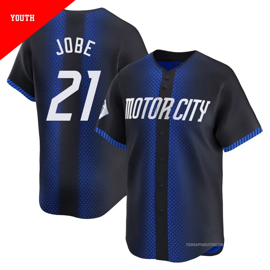 Youth Detroit Tigers Jackson Jobe ＃21 Blue Limited 2024 City Connect Jersey