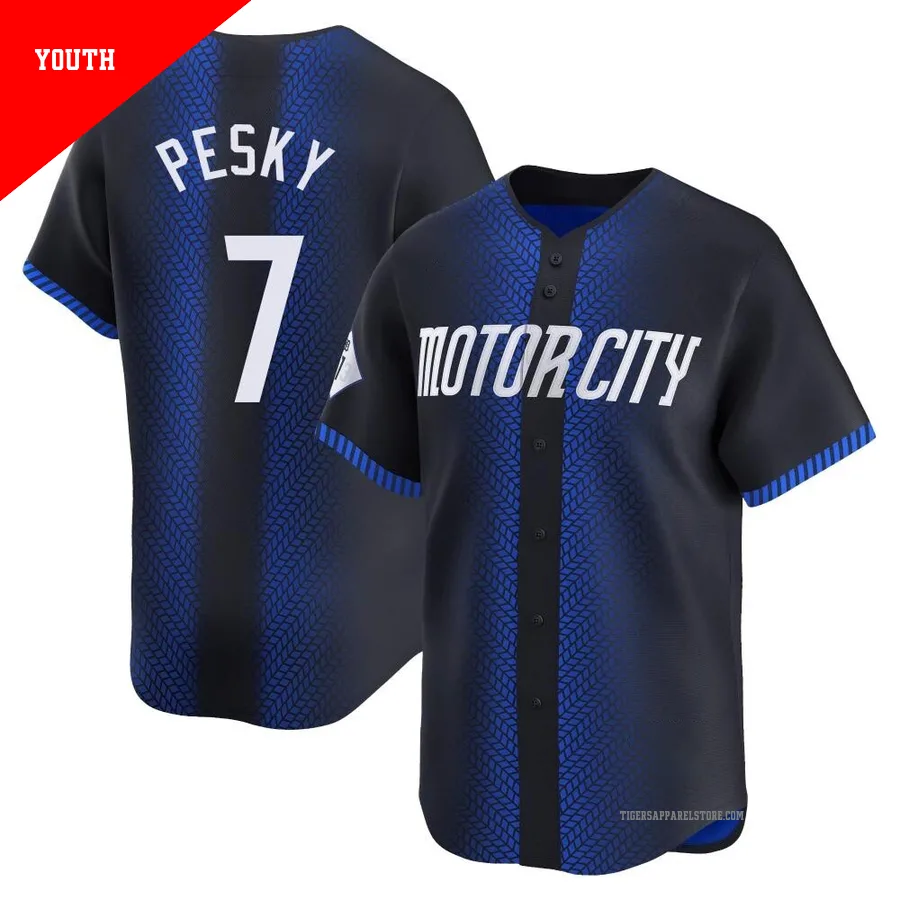 Youth Detroit Tigers Johnny Pesky ＃7 Blue Limited 2024 City Connect Jersey