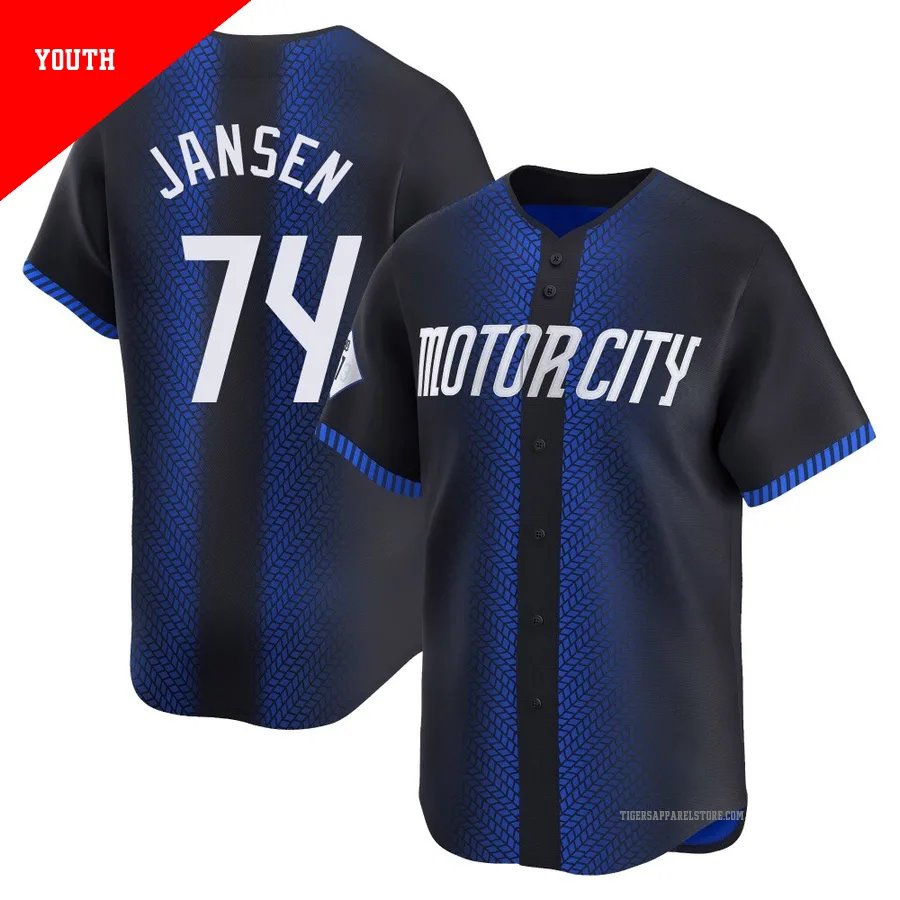 Youth Detroit Tigers Kenley Jansen ＃74 Blue Limited 2024 City Connect Jersey