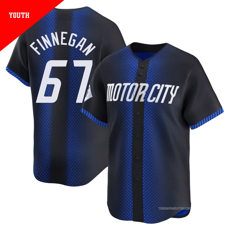Youth Detroit Tigers Kyle Finnegan ＃67 Blue Limited 2024 City Connect Jersey