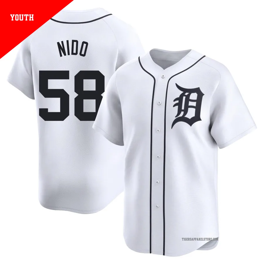 Youth Detroit Tigers Tomas Nido ＃58 White Limited Home Jersey