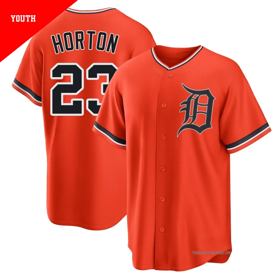 Youth Detroit Tigers Willie Horton ＃23 Orange Replica Alternate Jersey